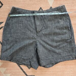 Lands' End Woman's Flat Front Chambray Shorts - Heather Blue